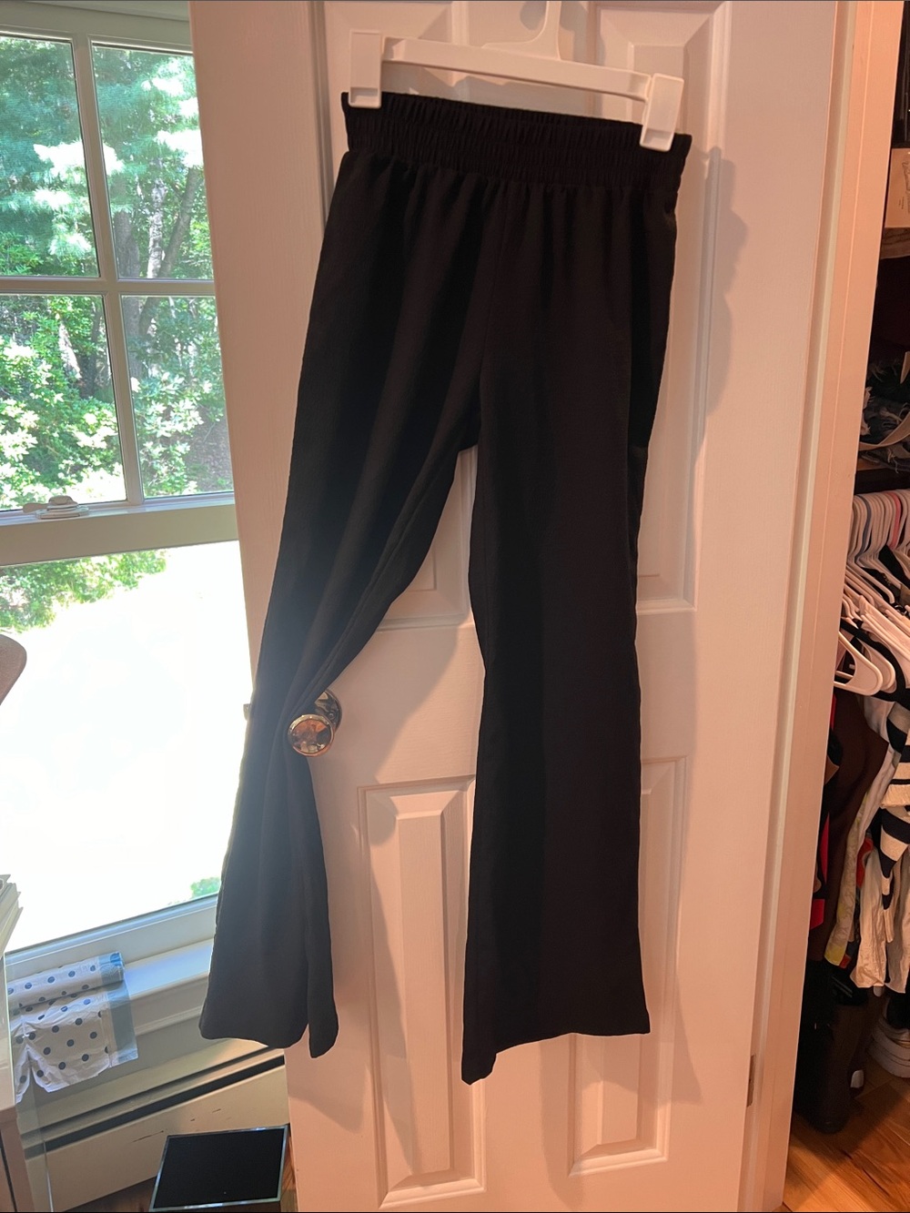 SHEIN Black Flowing Wide-Leg Trousers